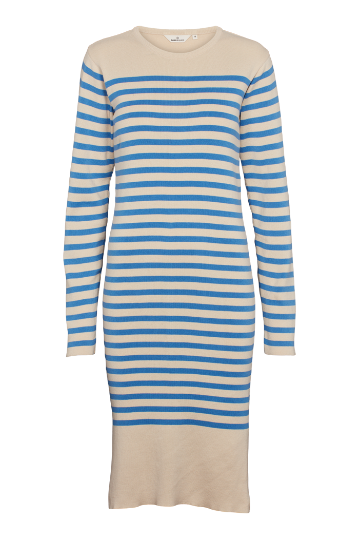Basic Apparel Sailor Stripe Knit Dress Kjoler 559 Birch/Azure Blue